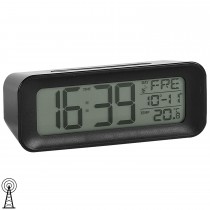 Wecker Funk Funkwecker digital schwarz mit Licht Digitalwecker