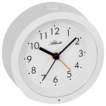 Wecker 1975/0 Quarz analog weiß leise ohne Ticken mit Licht Snooze