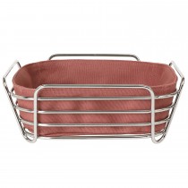 Brotkorb groß DELARA Stahldraht verchromt Baumwolleinlage Withered Rose