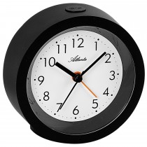 Wecker Quarz analog schwarz leise ohne Ticken mit Licht Snooze