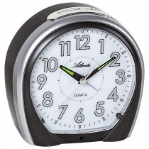 Wecker Quarz analog schwarz leise ohne Ticken Licht Snooze