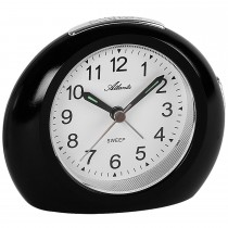 Wecker Quarz analog schwarz leise ohne Ticken mit Licht Snooze