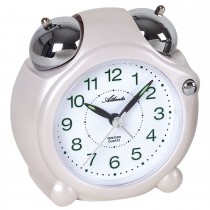 Wecker Quarz analog creme weiß Glockenwecker Doppelglockenwecker