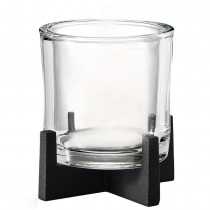 Windlicht NERO Stahl pulverbeschichtet mit Glas kombiniert