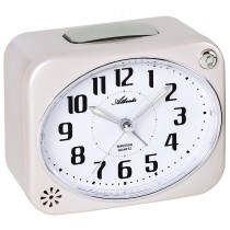 Wecker Quarz analog creme weiß leise ohne Ticken mit Licht