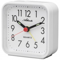 Wecker Quarz analog weiß