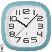 Wanduhr Funk Funkwanduhr analog hellblau