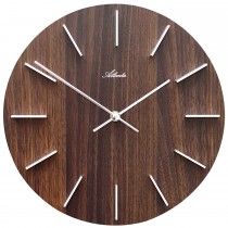 Wanduhr Quarz analog Holzzifferblatt nussbaum farben rund