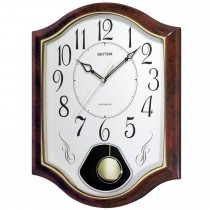 Wanduhr Quarz mit Pendel braun Pendeluhr mit Melodie