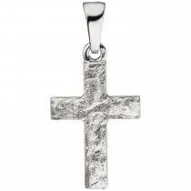 Anhänger Kreuz 925 Silber matt gehämmert