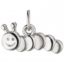 Anhänger Kinder Raupe 925 Sterling Silber teil matt