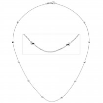 Collier Herz Herzen 585 Weißgold 45cm