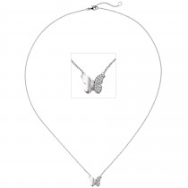 Collier Schmetterling 585 Weißgold 20 Diamanten Brillanten 45cm