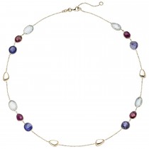 Collier 585 Gelbgold 12 Turmaline 45cm