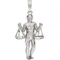 Anhänger Sternzeichen Waage 925 Sterling Silber teil matt
