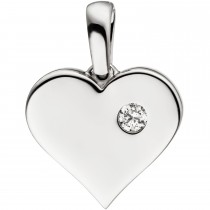 Anhänger Herz 585 Weißgold 1 Diamant Brillant