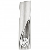 Anhänger 950 Platin teil matt 1 Diamant Brillant 0,11ct.
