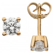 Ohrstecker 585 Rotgold 2 Diamanten Brillanten 1,00ct. Ohrringe