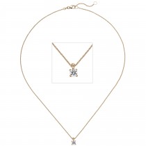 Collier Kette mit Anhänger 585 Rotgold 1 Diamant Brillant 0,50ct. 45cm