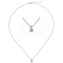Collier Kette mit Anhänger 585 Weißgold 1 Diamant Brillant 0,70ct. 45cm