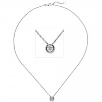Colllier Kette mit Anhänger 585 Weißgold 1 Diamant Brillant 0,5 ct. 45cm