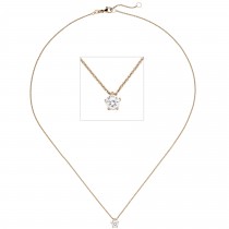 Collier Kette mit Anhänger 585 Rotgold 1 Diamant Brillant 0,70ct. 45cm