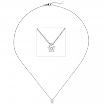 Collier Kette mit Anhänger 585 Weißgold 1 Diamant Brillant 0,50ct. 45cm