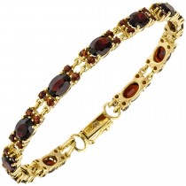 Armband 375 Gelbgold 55 Granate rot 18cm