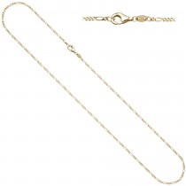 Figarokette 333 Gelbgold diamantiert 1,7mm 45cm