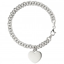 Armband mit Anhänger Herz 925 Sterlingsilber 19cm Herzarmband