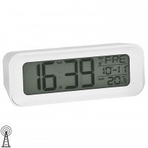 Wecker Funk Funkwecker digital weiß mit Licht Digitalwecker