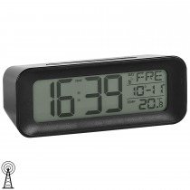 Wecker Funk Funkwecker digital schwarz mit Licht Digitalwecker