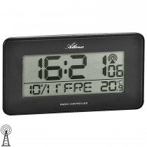 Wecker Funk Funkwecker schwarz digital Digitalwecker mit Licht