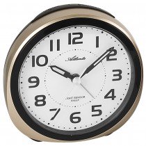 Wecker Quarz analog golden leise ohne Ticken mit Licht Snooze