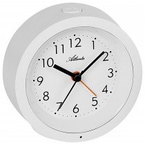 Wecker 1975/0 Quarz analog weiß leise ohne Ticken mit Licht Snooze