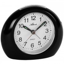 Wecker Quarz analog schwarz leise ohne Ticken mit Licht Snooze