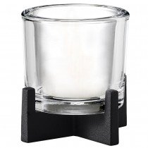 Windlicht NERO Stahl pulverbeschichtet mit Glas kombiniert