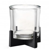 Windlicht NERO Stahl pulverbeschichtet mit Glas kombiniert