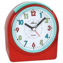 Wecker Quarz analog für Kinder Kinderwecker rot ohne Ticken