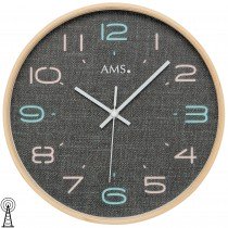 Wanduhr Funk Funkwanduhr analog Holzrahmen natur anthrazit