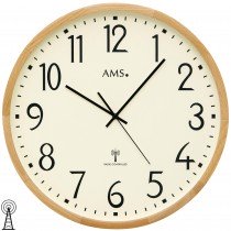 Wanduhr Funk Funkwanduhr analog Holz Buche