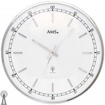 Wanduhr Funk Funkwanduhr analog silbern rund