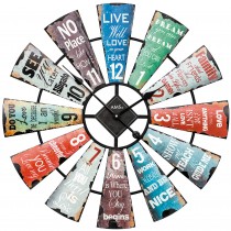 Wanduhr Quarz analog bunt Metall vintage retro shabby antik