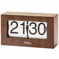 Tischuhr Quarz Holzoptik nussbaum farben Klappzahlen