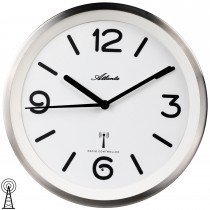 Wanduhr Funk Funkuhr Funkwanduhr analog silbern