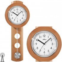 Wanduhr Funk Funkwanduhr mit Pendel Buche