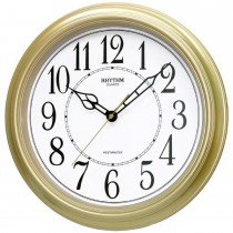 Wanduhr Quarz analog golden rund mit Melodie