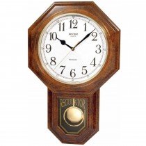 Wanduhr Quarz mit Pendel nussbaum farben Pendeluhr mit Melodie