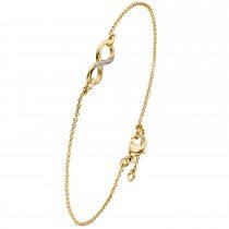 Armband Unendlichkeit 375 Gelbgold bicolor 7 Zirkonia 19,5cm