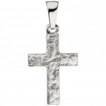 Anhänger Kreuz 925 Silber matt gehämmert
